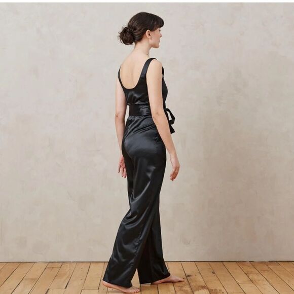A DAY Long Haul Satin Jumpsuit Black - Picture 2 of 8